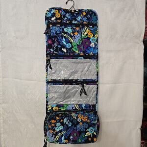 Vera Bradley Travel Hanging Cosmetics Jewelry Organizer Midnight Blues 4 Pockets
